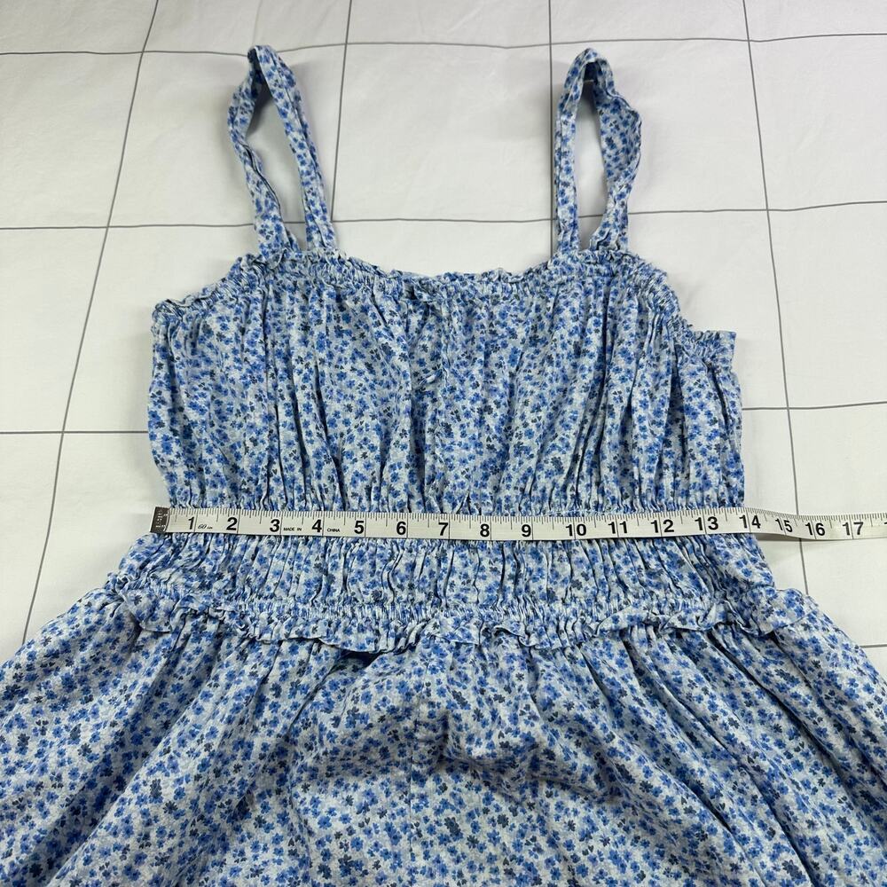 Gap Dress Womens Large Blue Floral Ditsy Sleeveless Cottage Prairie Milkmaid - Picture 9 of 11